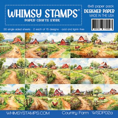 Whimsy Stamps Paper Pack - Country Farm